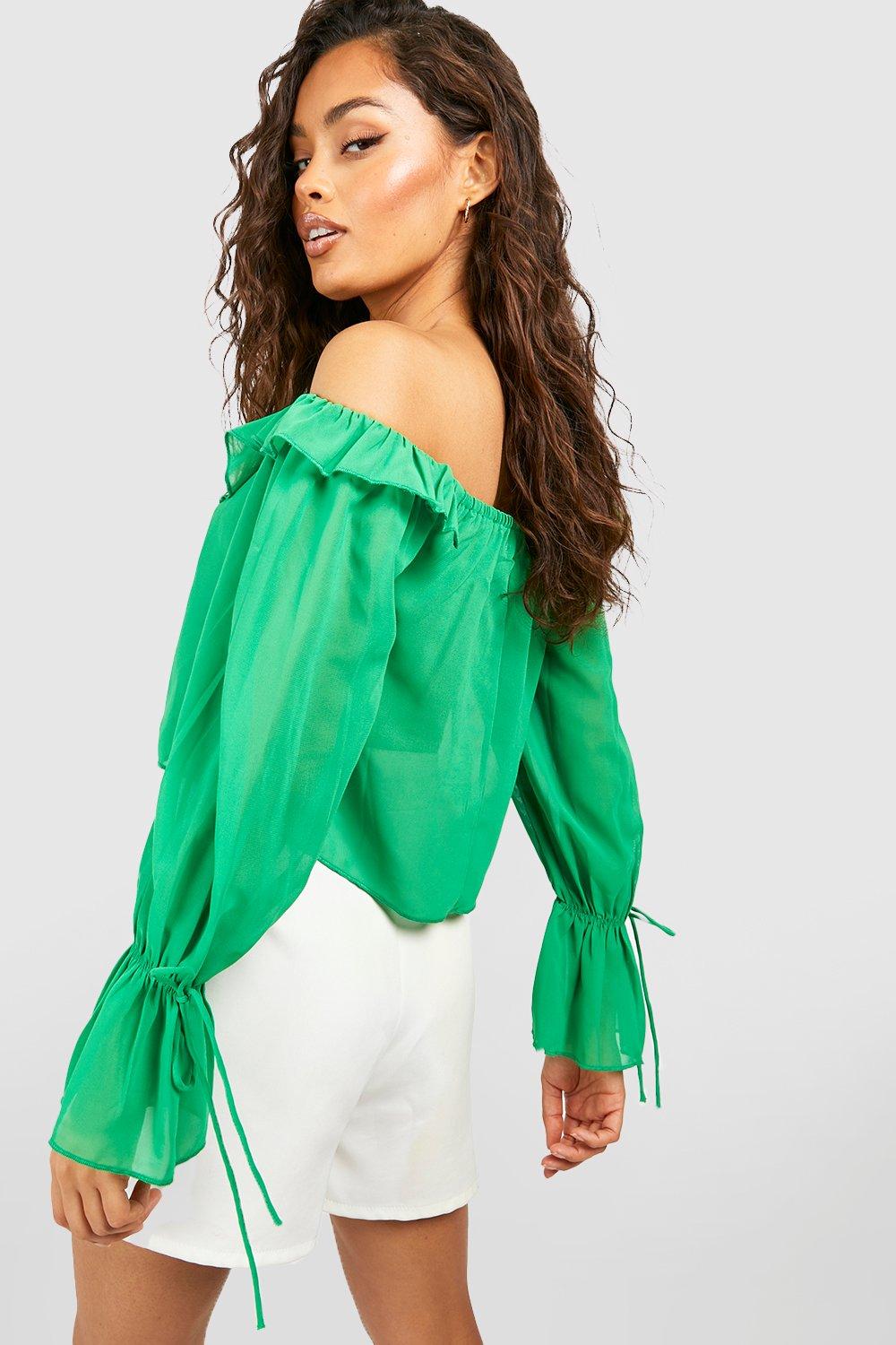 Chiffon off hotsell the shoulder top